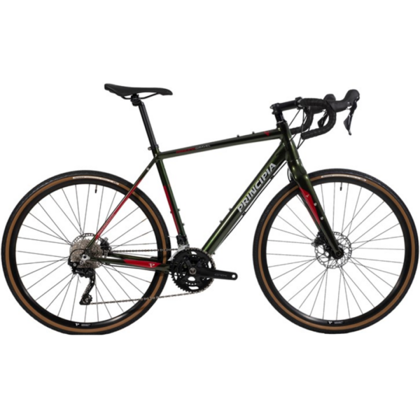 Principia Gravel alu 700c GRX RX400 2x10sp dropbar hydr. disc 56cm blank grøn m. (mangler varenummer på variant)